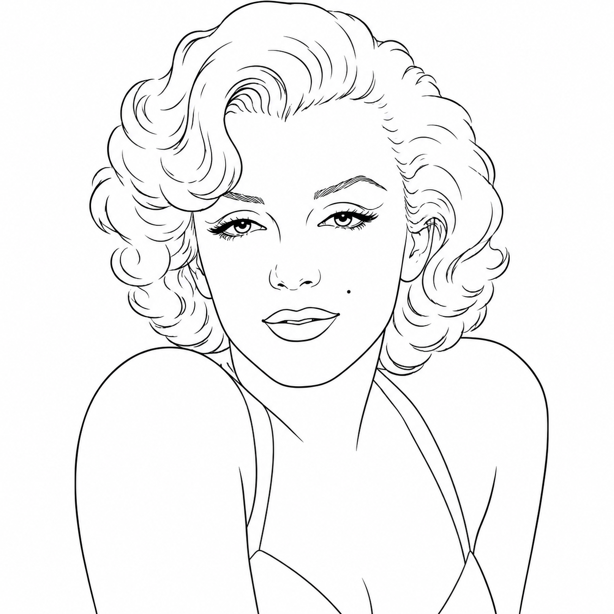 Marilyn Monroe Line Art T-Shirt